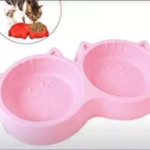 CAT FACE DOUBLE FOOD BOWL